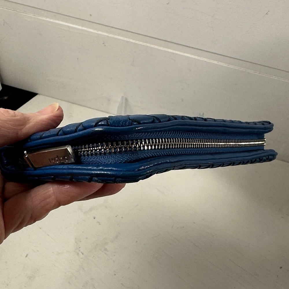 HOBO Blue Woven Leather Wallet Clutch - Picture 7 of 8